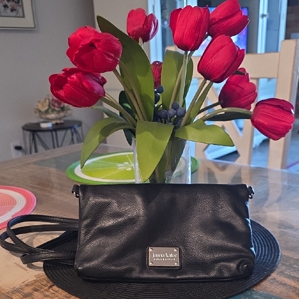 Jenna Kator  Black Leather Crossbody Bag